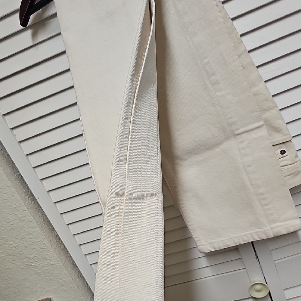 NWOT Vintage DKNY Cream Women's Slim Jeans 100% Cotton Open Calf/Split Leg Sz 6 - Picture 6 of 15
